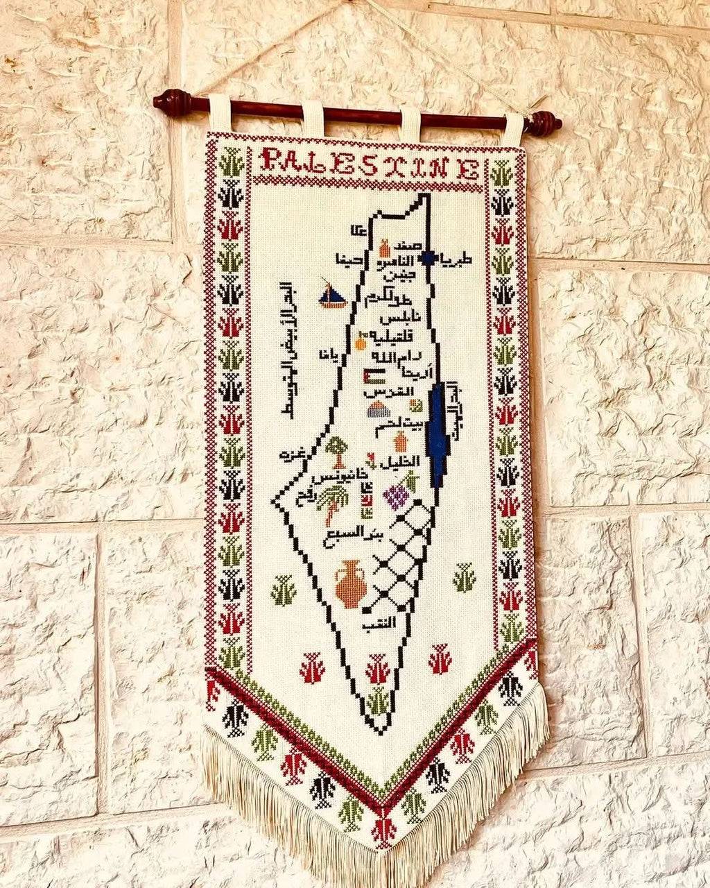 Palestinian Map Tatreez Wall Hanging