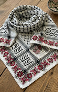 Palestinian Keffiyeh with Tatreez Border