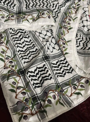 Palestinian Keffiyeh with Olives Border