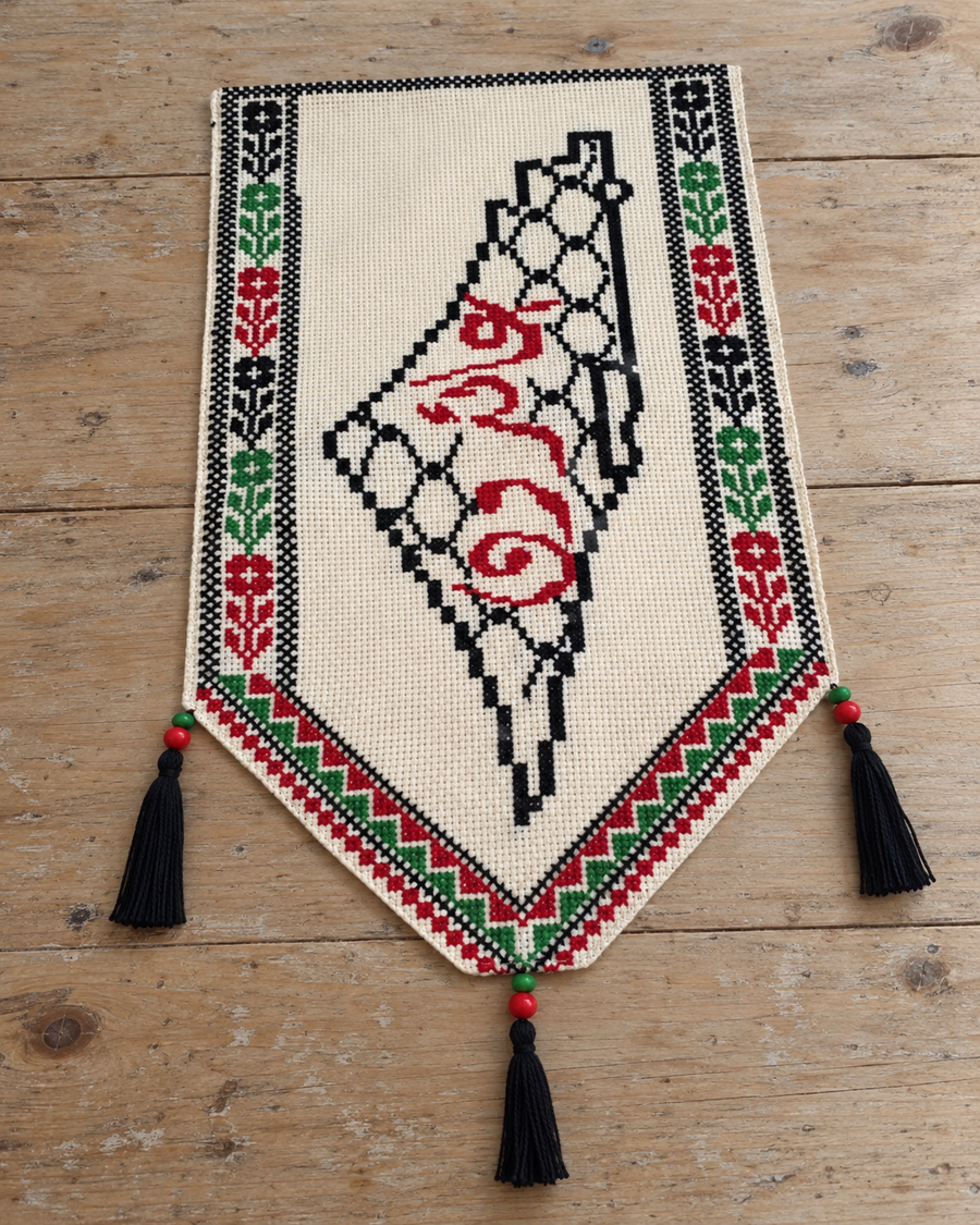 Palestine Keffiyeh Map Tatreez Wall Hanging - product view