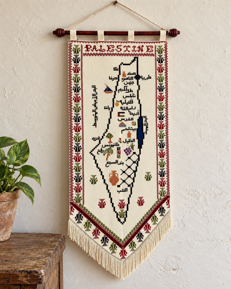 Palestine Cities Tatreez Wall Hanging - product view