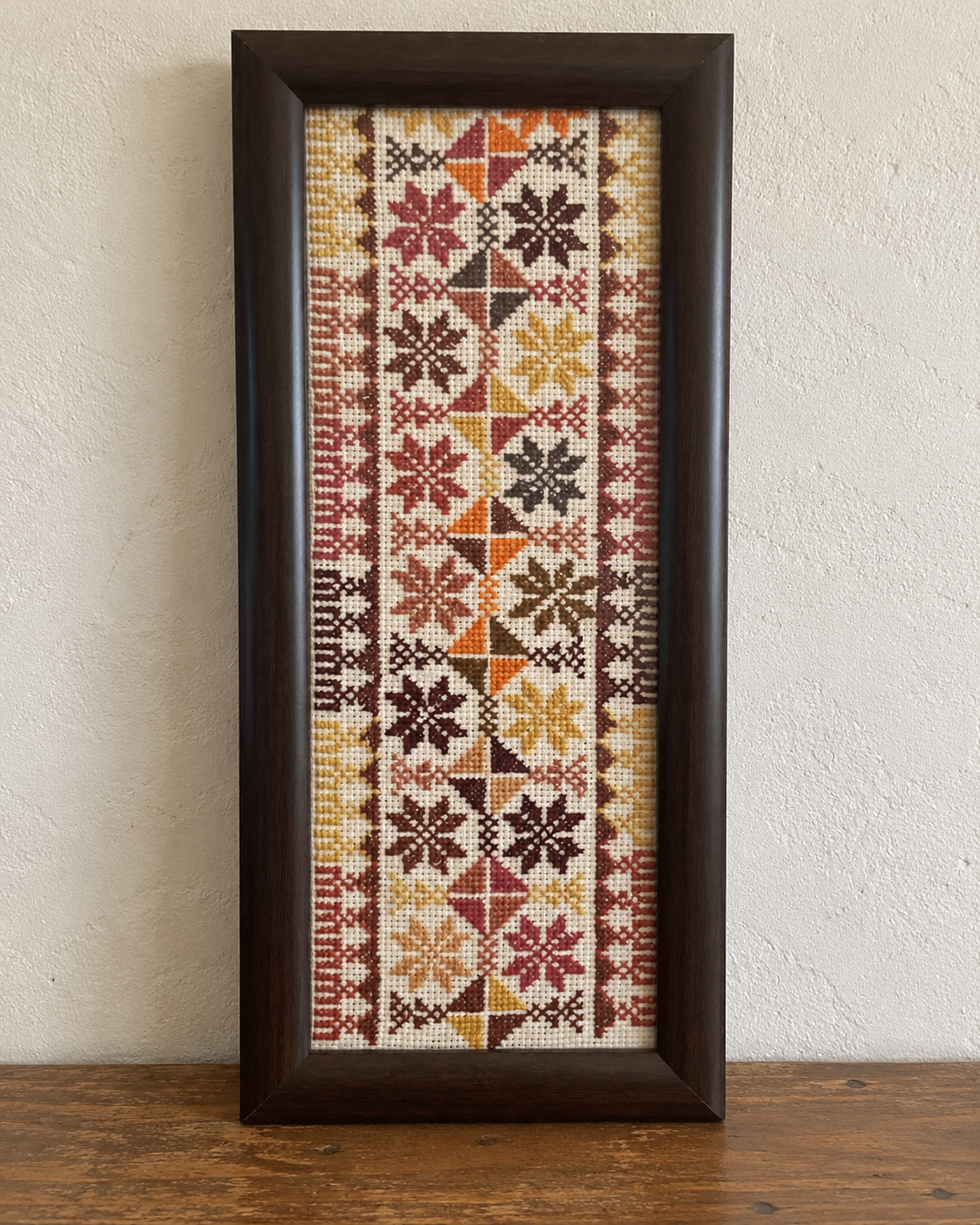 Star and Diamond Tatreez Art - Earth Tones - product view
