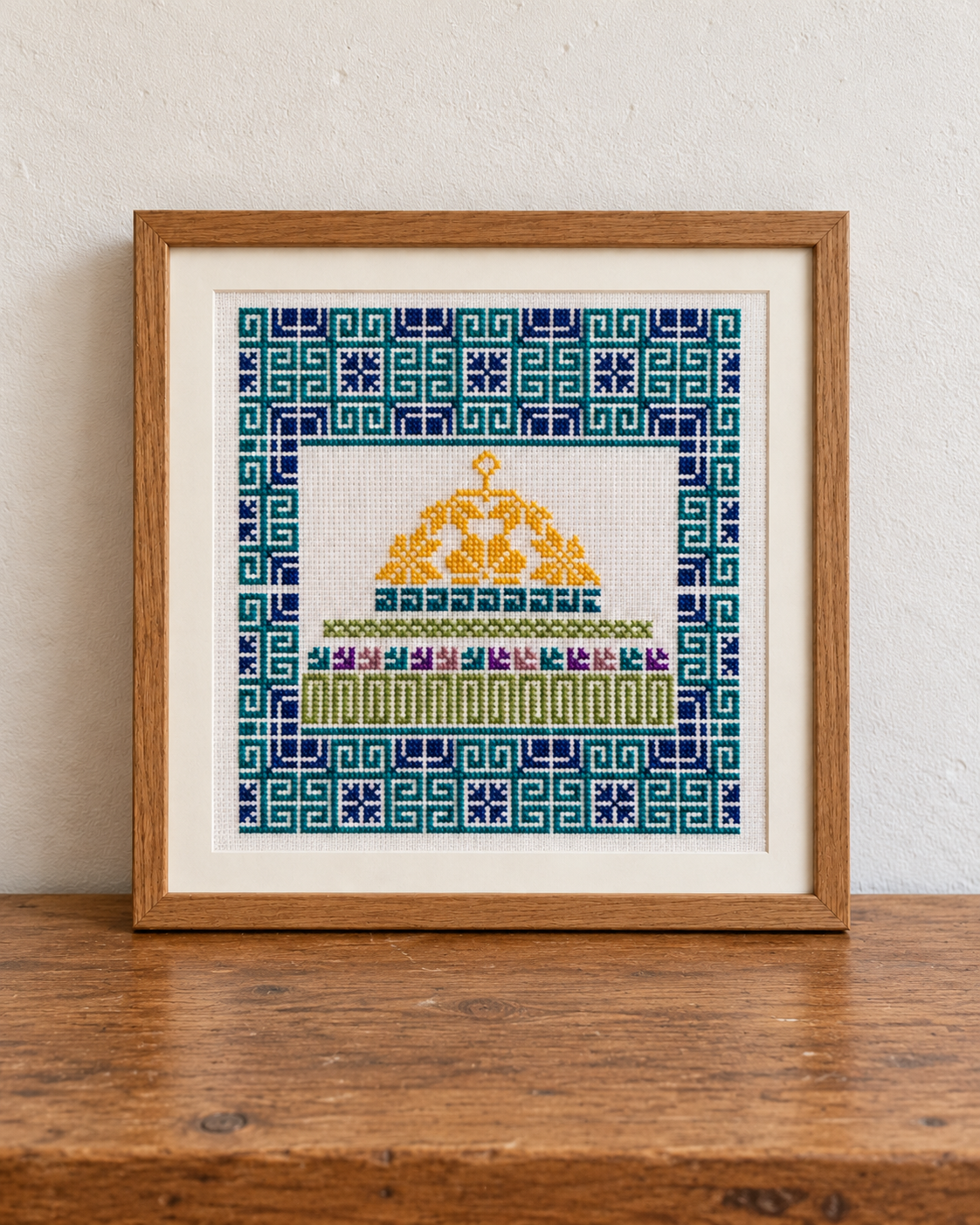 Dome of the Rock Framed Tatreez Art - product view