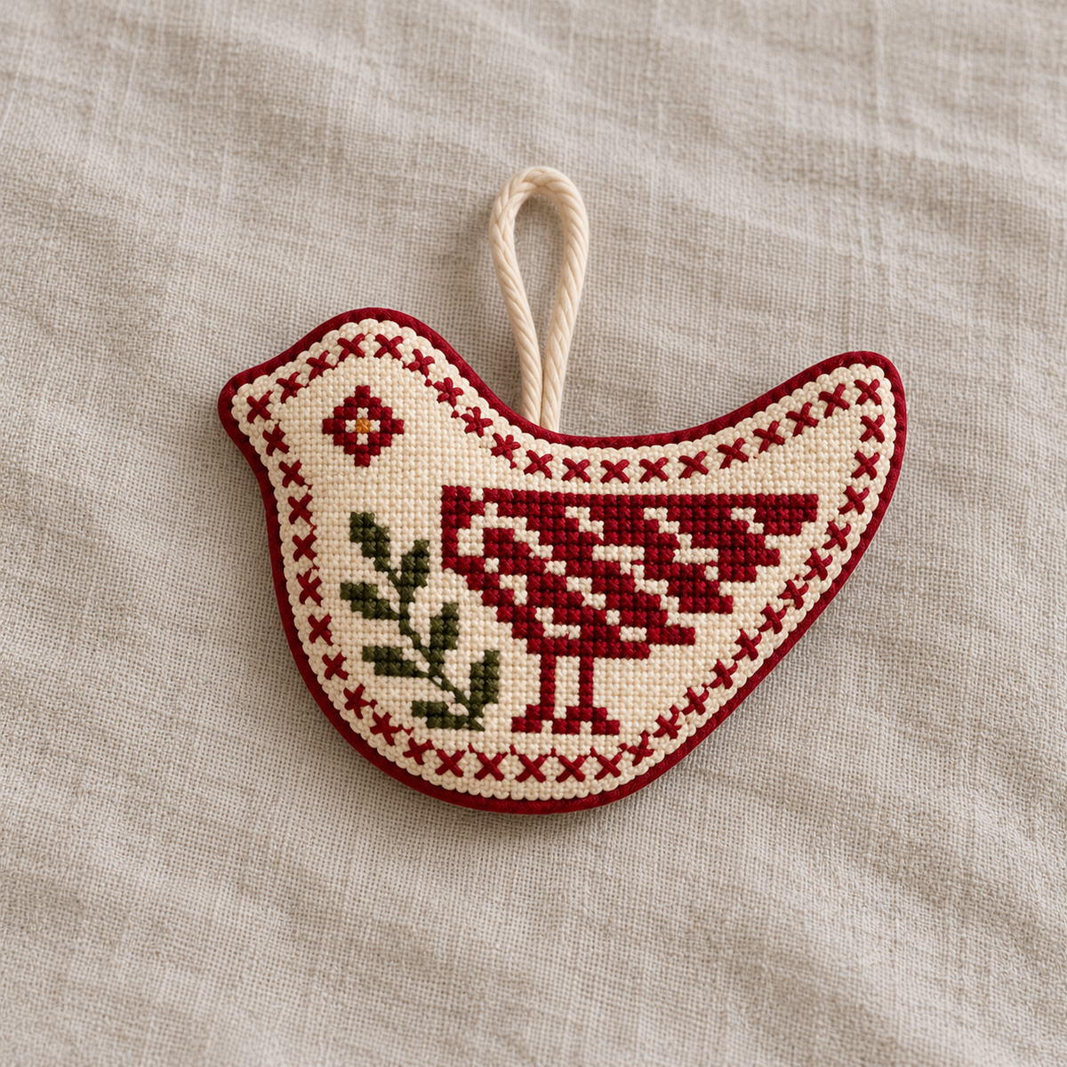 A1 - individual bird tatreez Christmas decoration