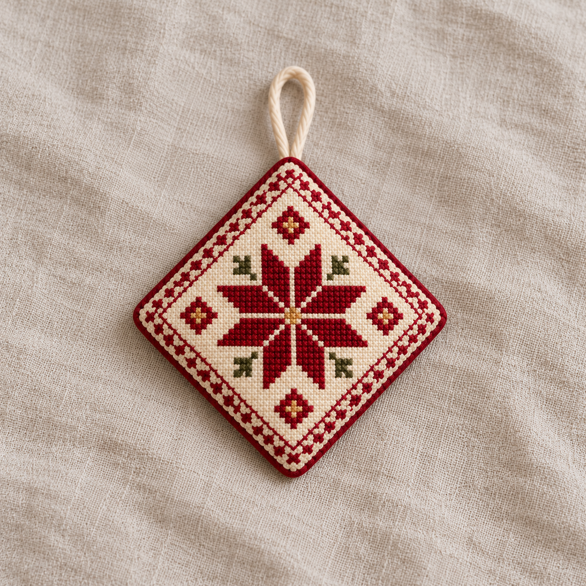 A1 - individual star tatreez Christmas decoration