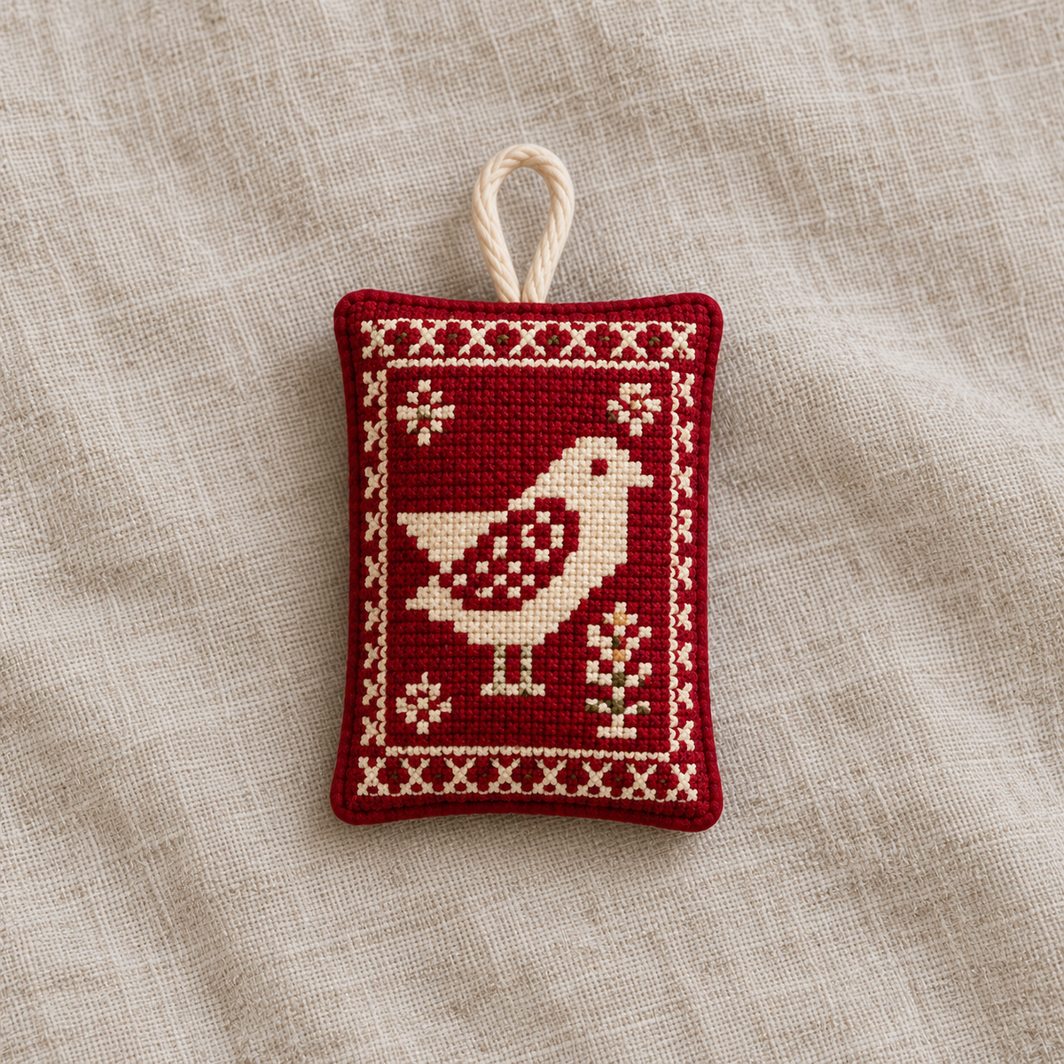 A2 - individual bird tatreez Christmas decoration