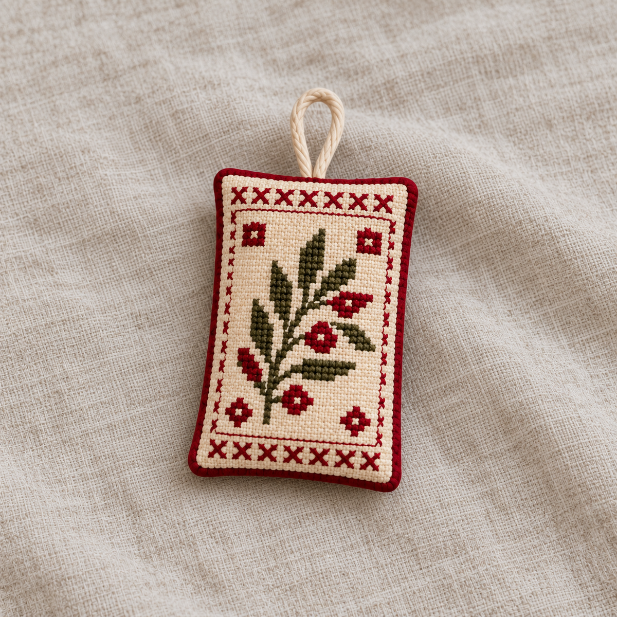A2 - individual olive tatreez Christmas decoration
