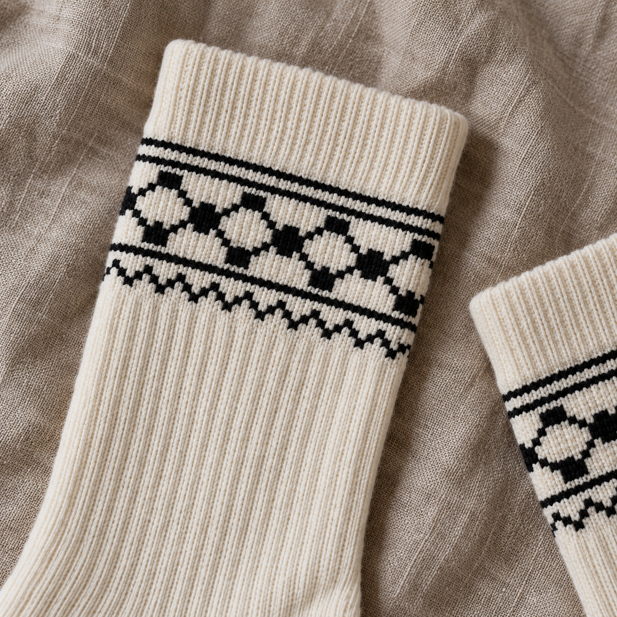 Keffiyeh Tatreez Socks - embroidery detail, digitally generated supplementary view