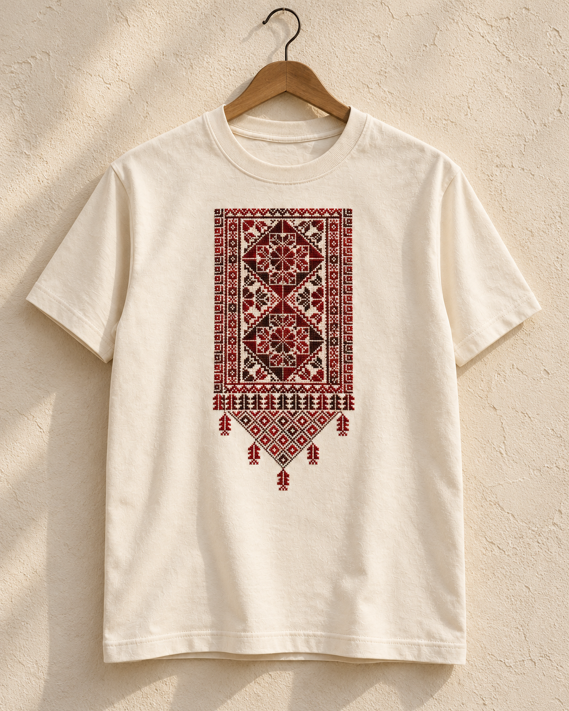Medallion Tatreez T-Shirt - Cream, main