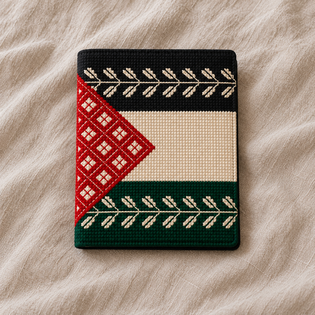Palestine Flag Tatreez Passport Cover - product view