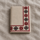 Corner Border Tatreez Passport Cover - Natural