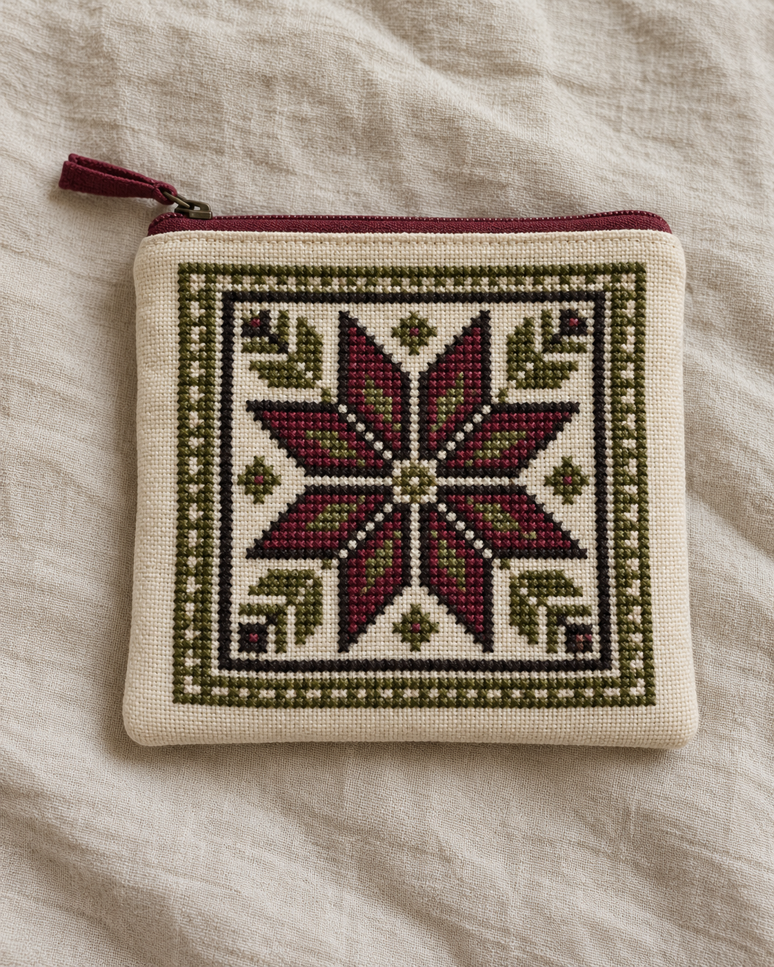 Design preview: star pouch tatreez zip purse