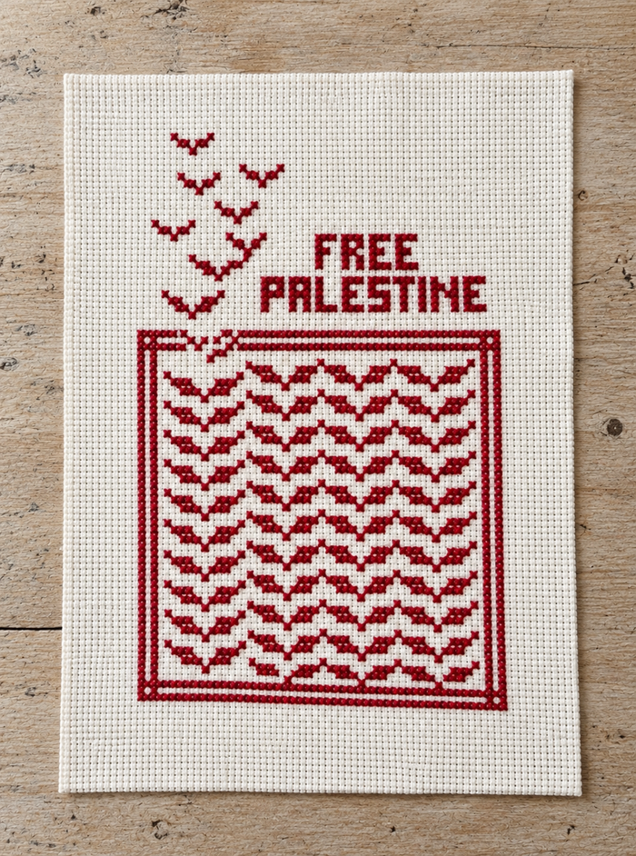 Free Palestine Birds Tatreez Art - Unframed - unframed product view