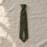 Cypress Tree Tatreez Tie - Olive