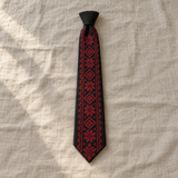 Red Star and Diamond Tatreez Tie - Black