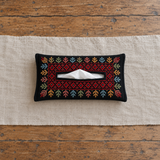 Colour Border Tatreez Tissue Holder - Black
