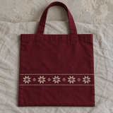 Burgundy Star Border Tatreez Everyday Tote