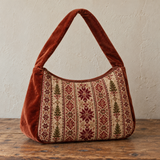 Cinnamon Velvet Tatreez Shoulder Bag
