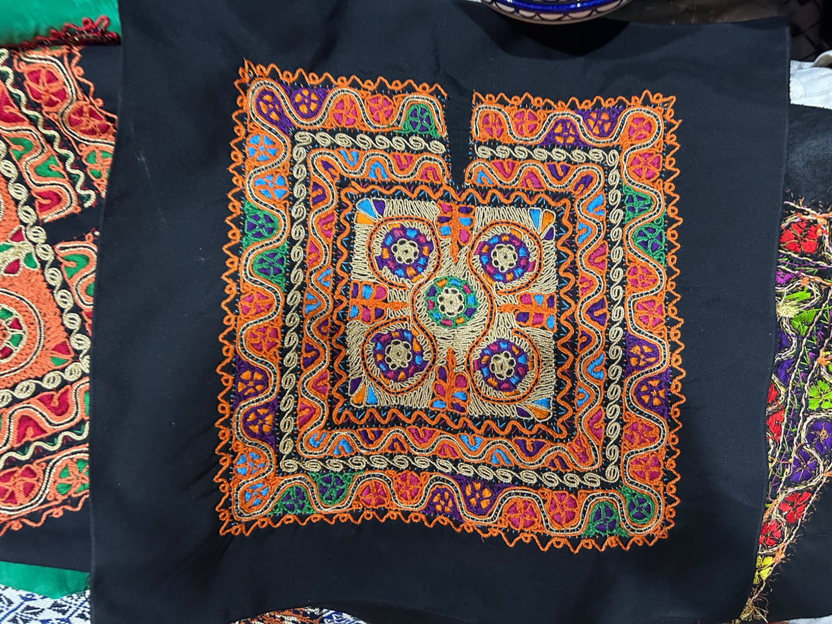 Floral Tahriri Bag - Orange and Blue - original shop photograph