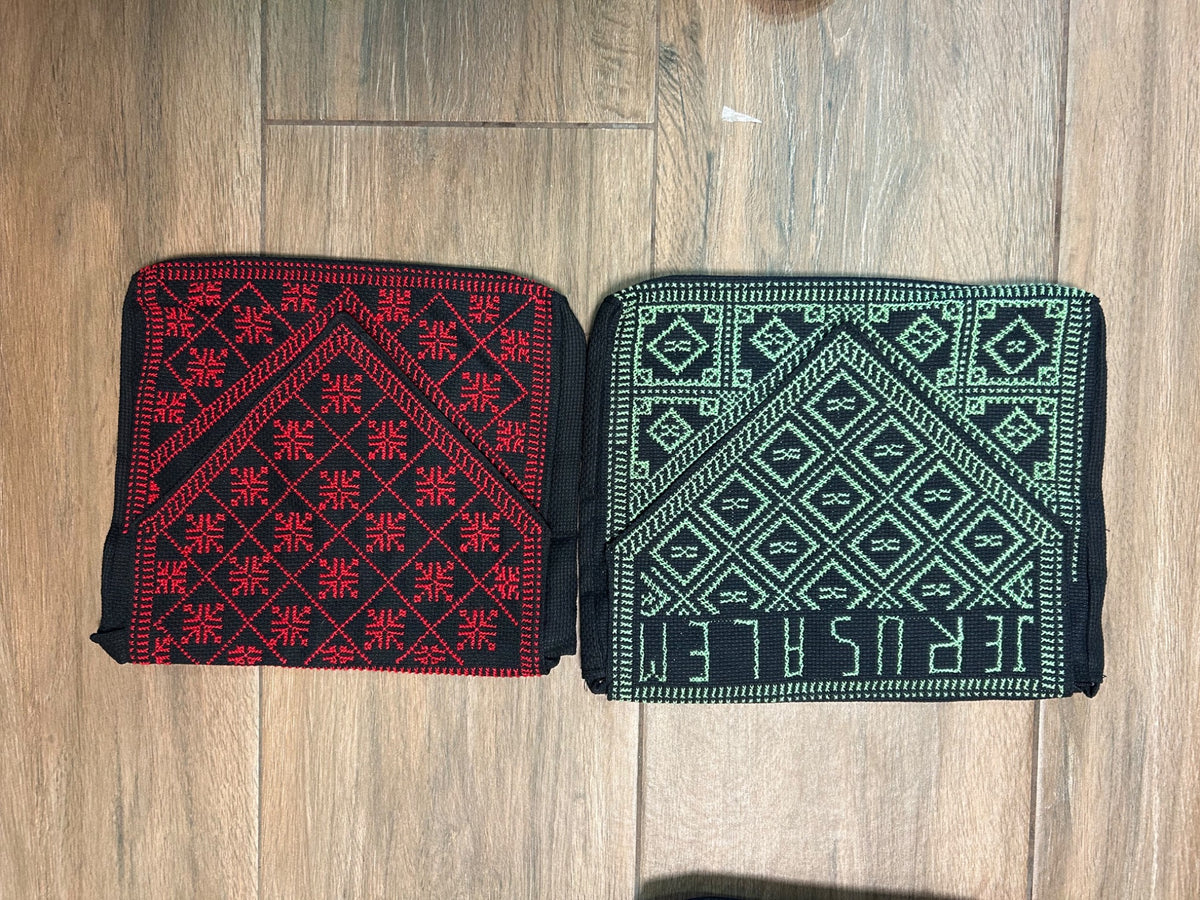 Jerusalem Diamond Tatreez Bag - Mint - original shop photograph