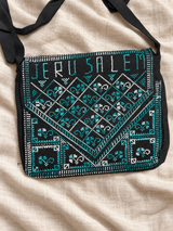 Jerusalem Floral Tatreez Bag - Turquoise