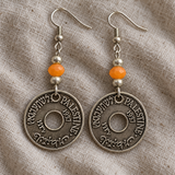 Boucles d'oreilles en perles de pièces de Palestine