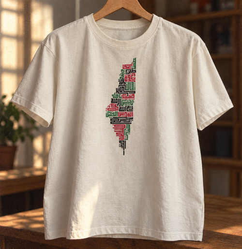 Palestine Cities Tatreez Map T-Shirt