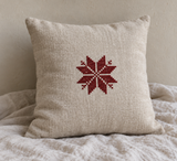 Single Star Tatreez Cushion Cover - Oatmeal