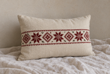 Funda de cojín lumbar con bordado Tatreez de estrella - Crema