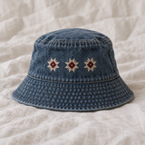 Cappellino da pescatore Three Star Tatreez - Denim